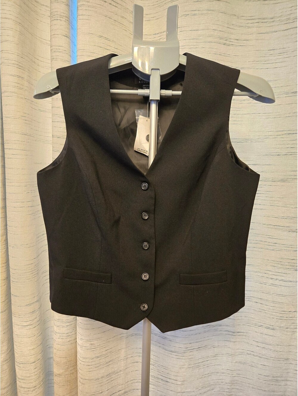 New York & Company City Stretch Black Vest Size 10 NWT Business Career